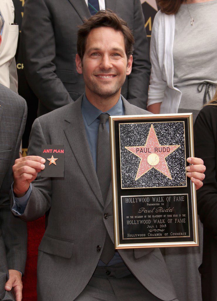 HOLLYWOOD, CA - JULY 01:  Actor Paul Rudd honored with a Star on The Hollywood Walk of Fame on July 1, 2015 in Hollywood, California.  (Photo by Jesse Grant/Getty Images for Disney) *** Local Caption *** Paul Rudd