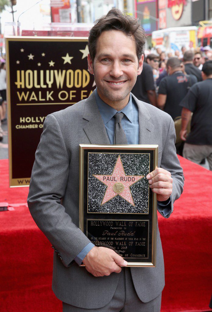 HOLLYWOOD, CA - JULY 01:  Actor Paul Rudd honored with a Star on The Hollywood Walk of Fame on July 1, 2015 in Hollywood, California.  (Photo by Jesse Grant/Getty Images for Disney) *** Local Caption *** Paul Rudd