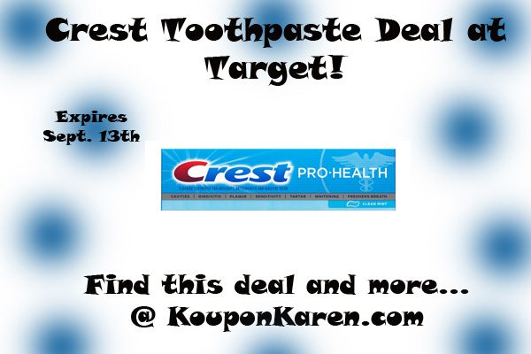 Crest Pro-Health Toothpaste Deal at Target!