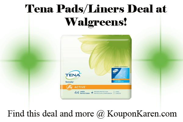 Tena Incontinence Pads/Liners Deal at Walgreens!