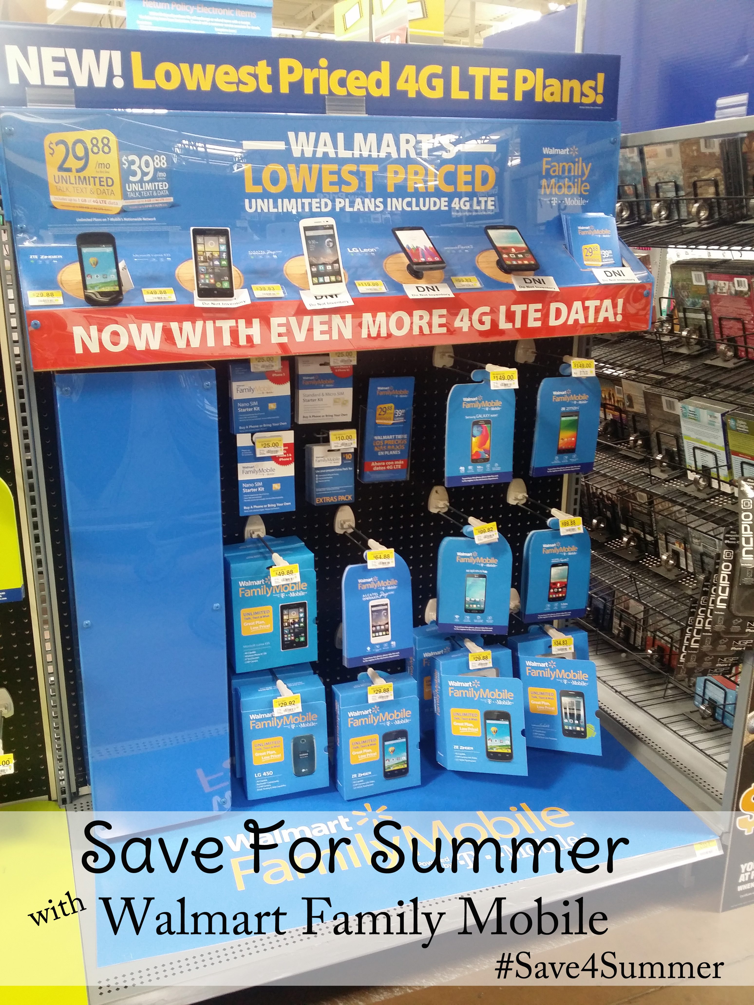 Get Unlimited Talk Text and Data/Web with Walmart Family Mobile #Save4Summer