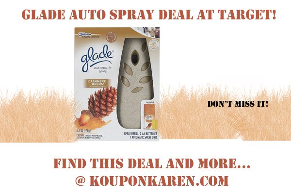 Don't miss Glade Auto Spray coupon!