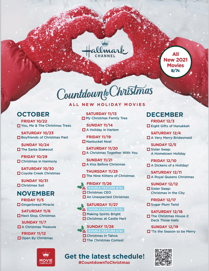 Hallmark Channel’s Countdown To Christmas Movie Schedule