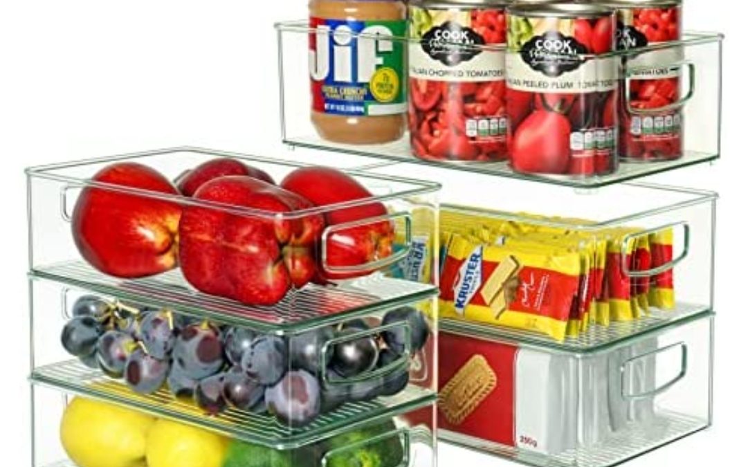 Plastic Refrigerator Organizer Containers – Set of 6 50% off!