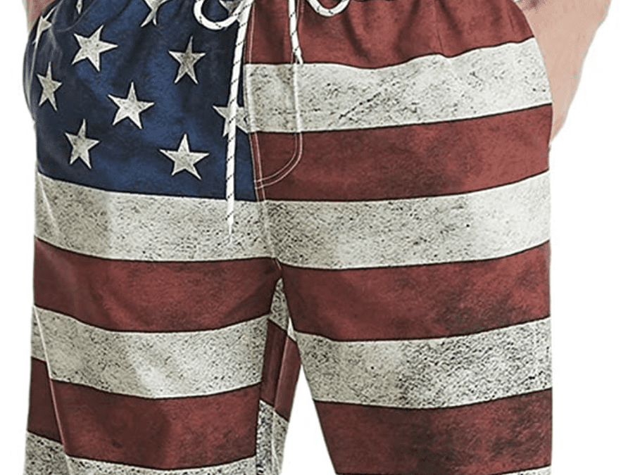 Men’s American Flag Swim Suit Deal –  $5.20