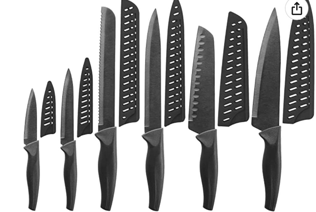 Black Titanium Knife Set Deal – Save 80% – $14.00