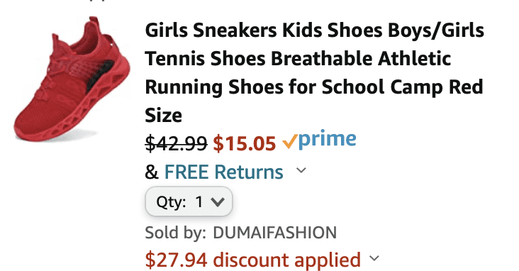 Kids Sneakers Deal – Over 65% off!