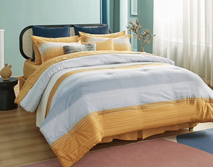 Twin Size Comforter in a Bag 6 Piece Set – $27.49 shipped. Two Colors to Choose From!