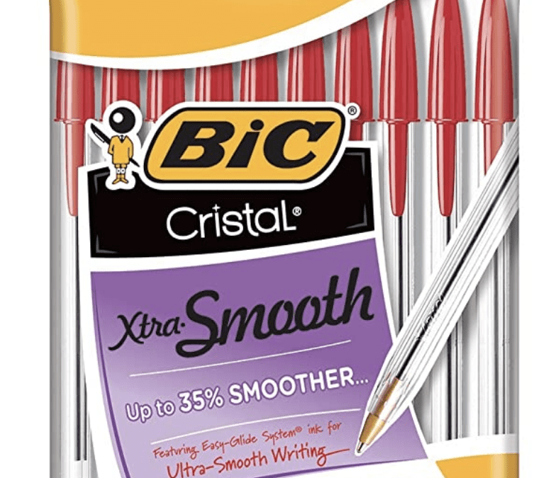BIC Cristal Xtra Smooth RED Ballpoint Pens 10-Count – $2.14 shipped!
