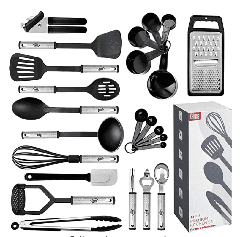 Kaluns Nylon Red Stainless Steel Baking Utensils (Set of 17)