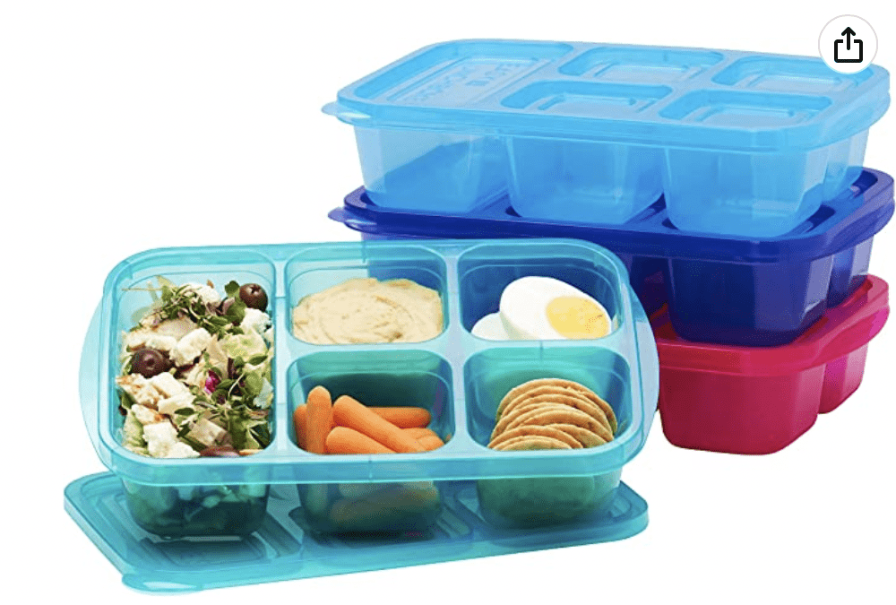 EasyLunchboxes® – Bento Lunch Boxes – Reusable 5-Compartment Food Containers Set of 4 – $14.99