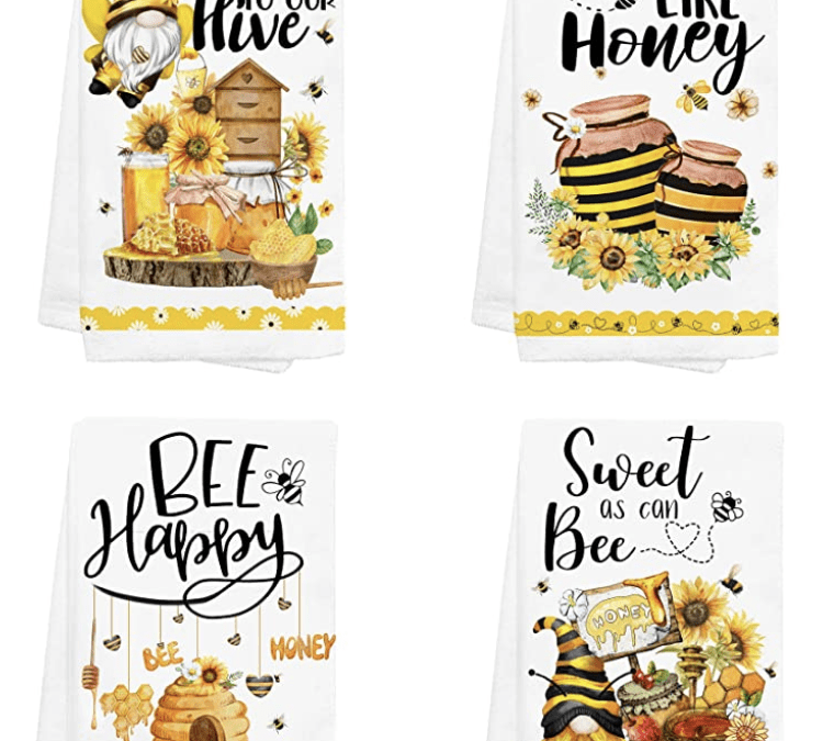 Set of 4 Bee Kitchen Towels for $8.50 shipped