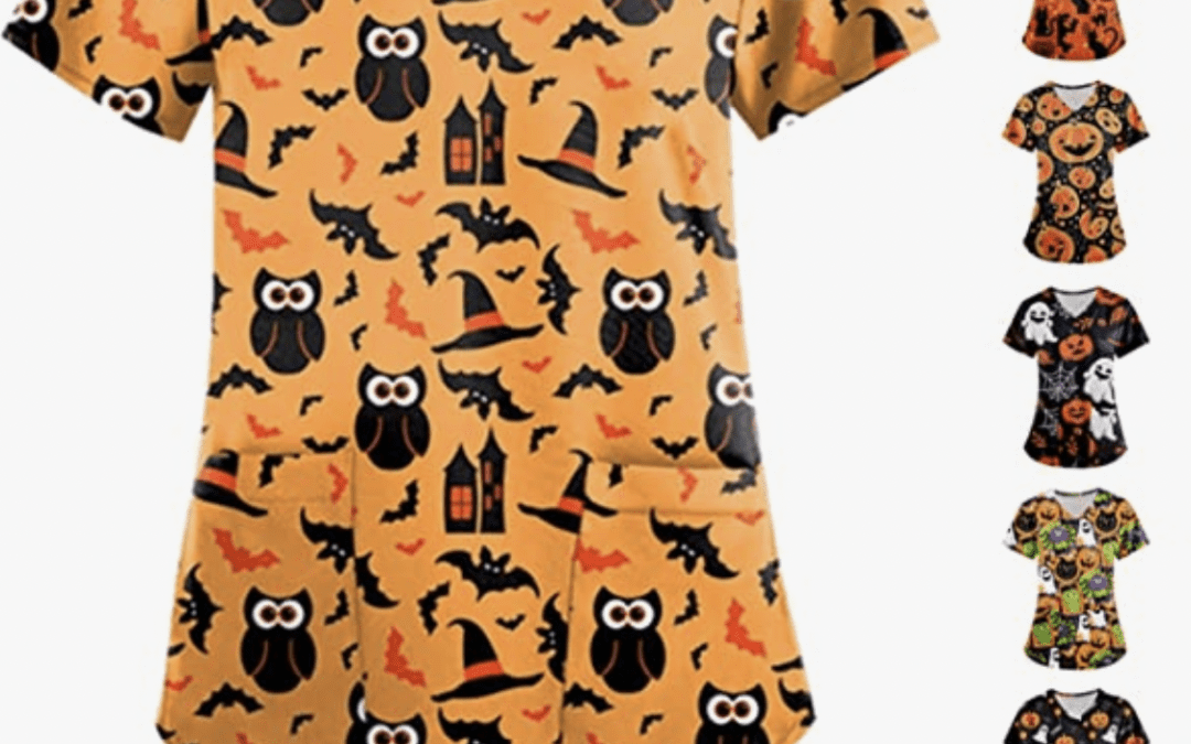 Halloween Scrub Tops – Just $13.98 shipped!