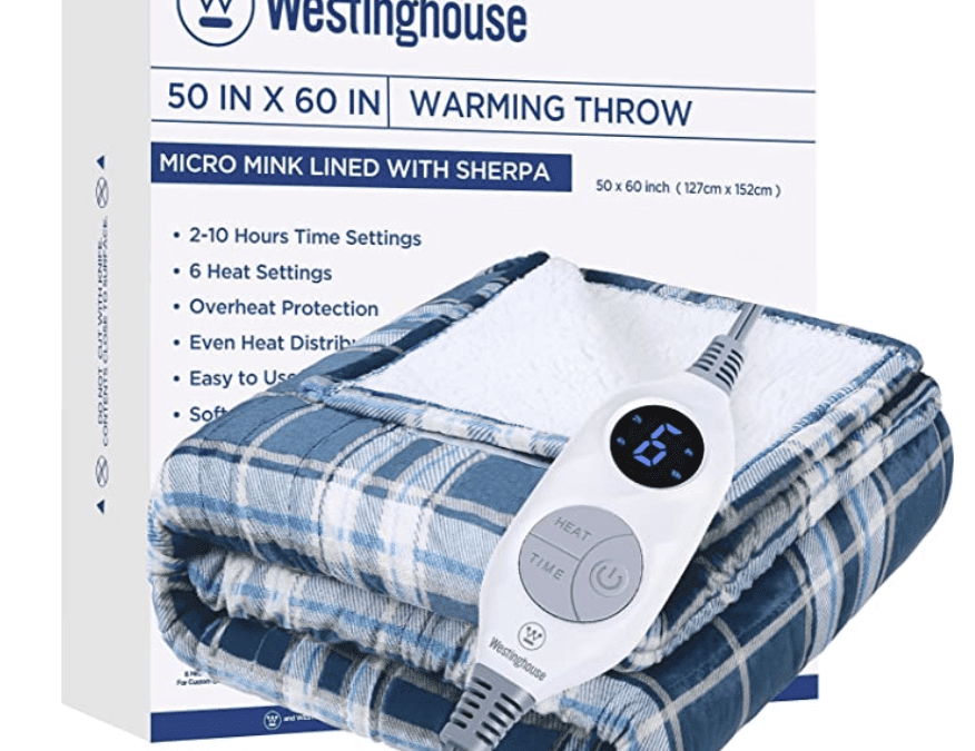 Plaid Sherpa Throw Heating Blanket – Just $34.99