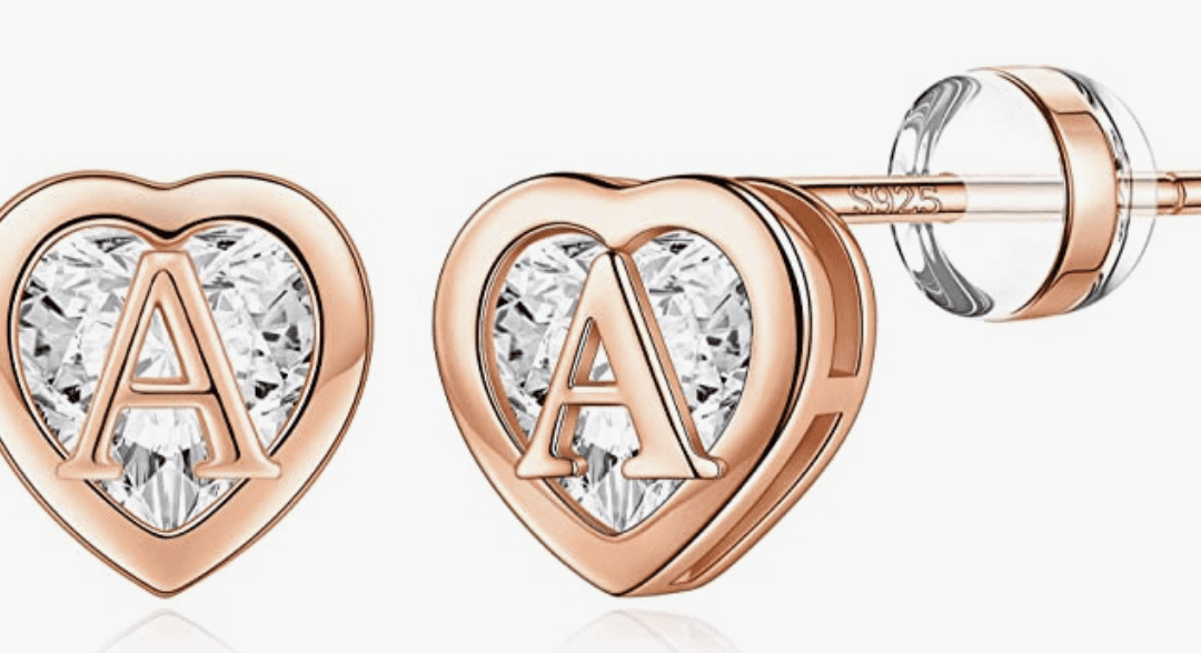 Heart Initial Stud Earrings for just $6.29 shipped!