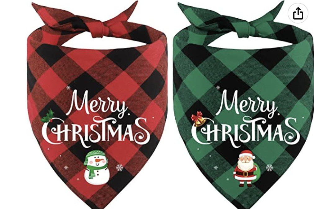 2 Pack of Christmas Plaid Dog Bandanas – Just $4.99 shipped