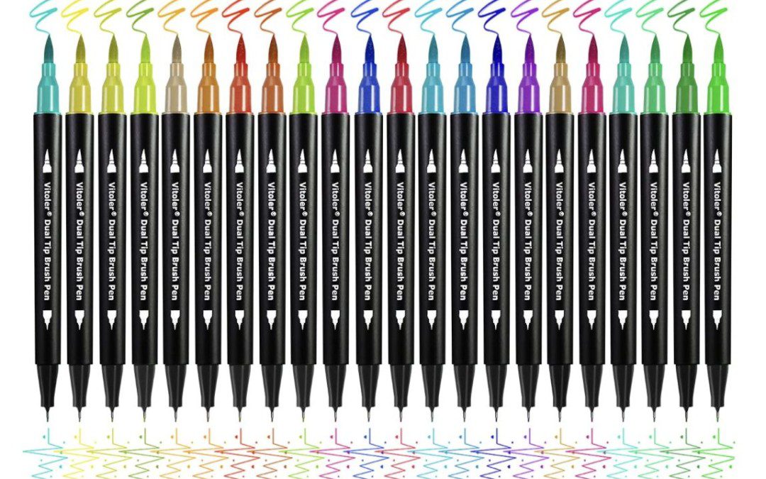 34 Dual Tip Brush Markers for just $5.99