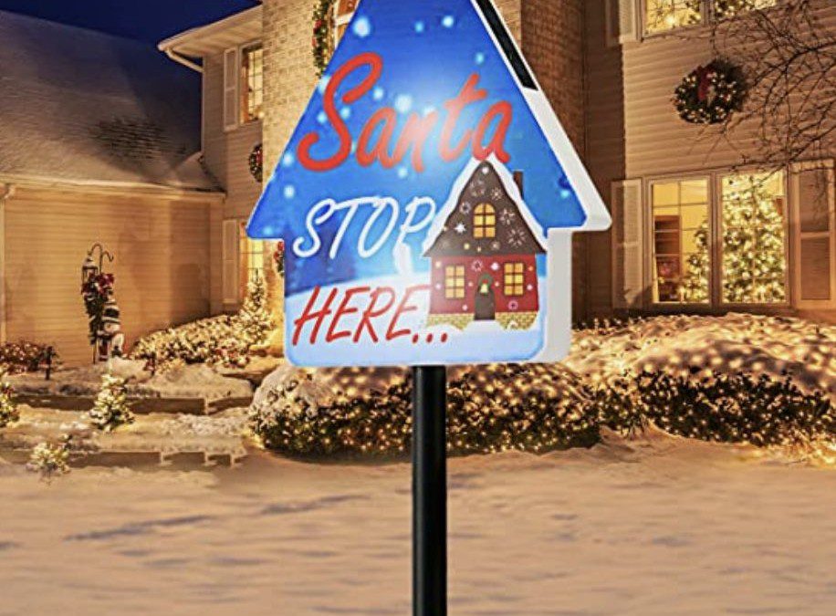 Solar Santa Stop Here Yard Sign – Just $9.99 shipped