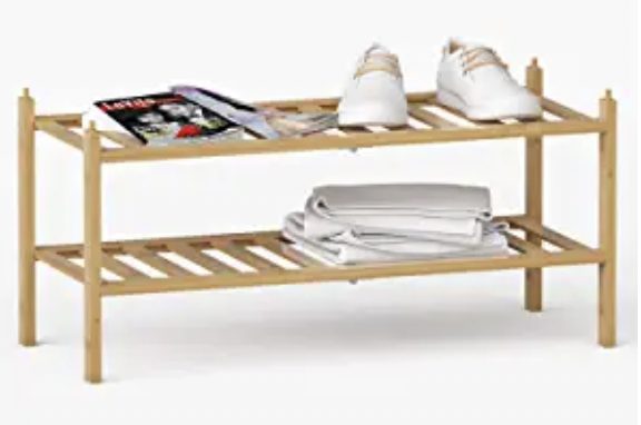 2 Tier Bamboo Shoe Rack – $15.99 shipped!