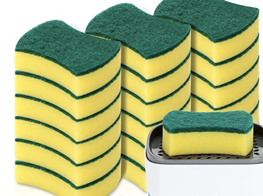Pack of 19 Cleaning Sponges + Holder – $11.11