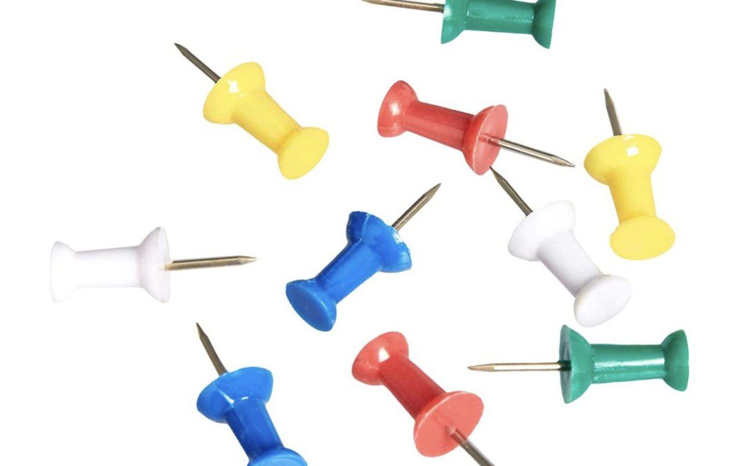 200-count of Amazon Basics Push Pins Tacks – Just $1.10