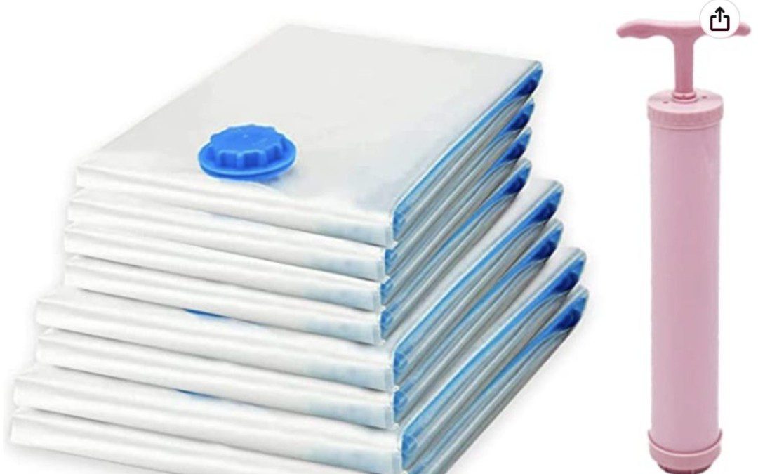 Vacuum Storage Bags for Clothes, Blankets, and Bedding –  $10.80 shipped