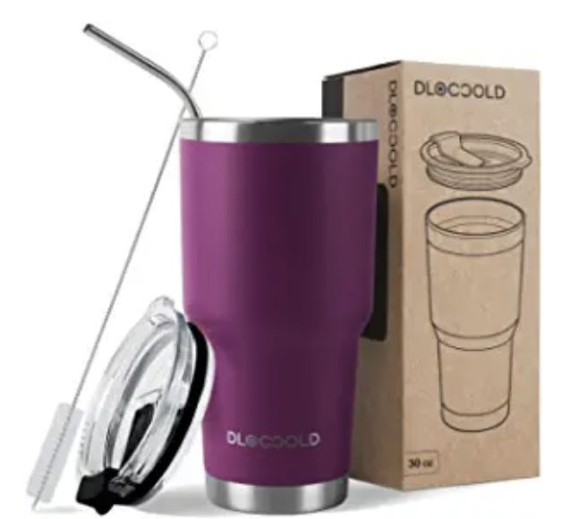 30 oz Stainless Steel Tumbler with Straw – As low as $12.49