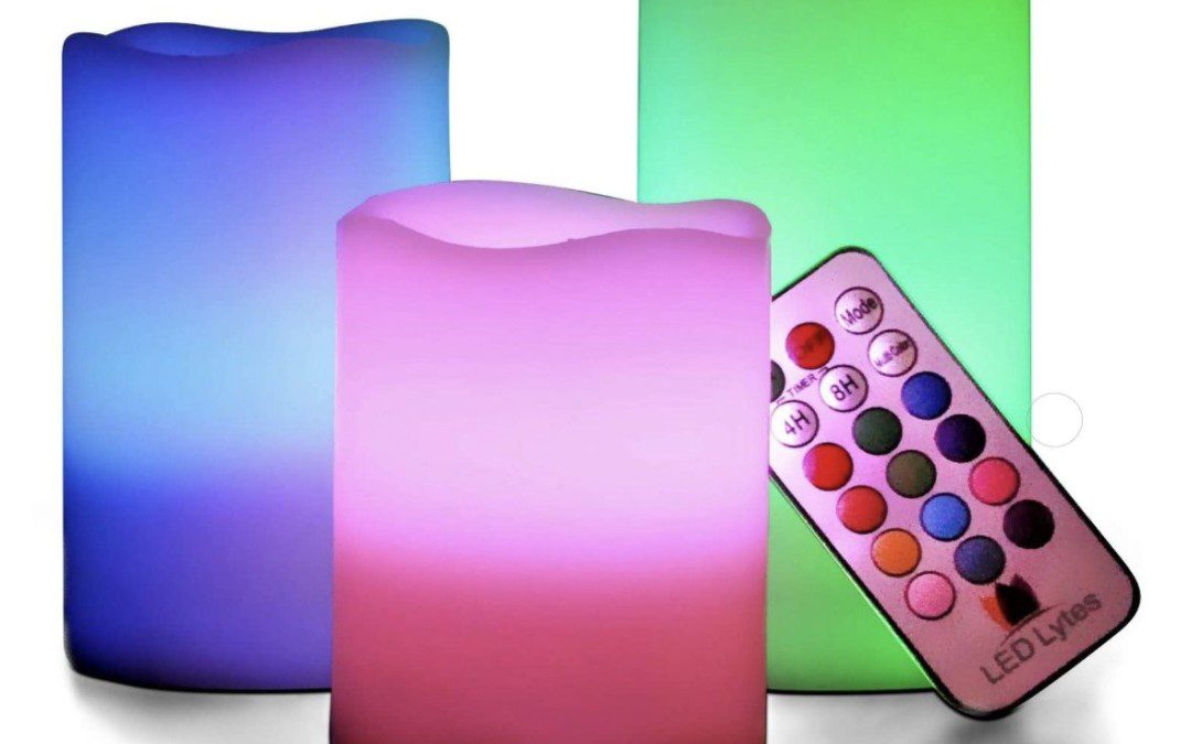 35% off Set of 3 Multicolor LED Colorful Candles – Just $21 shipped!