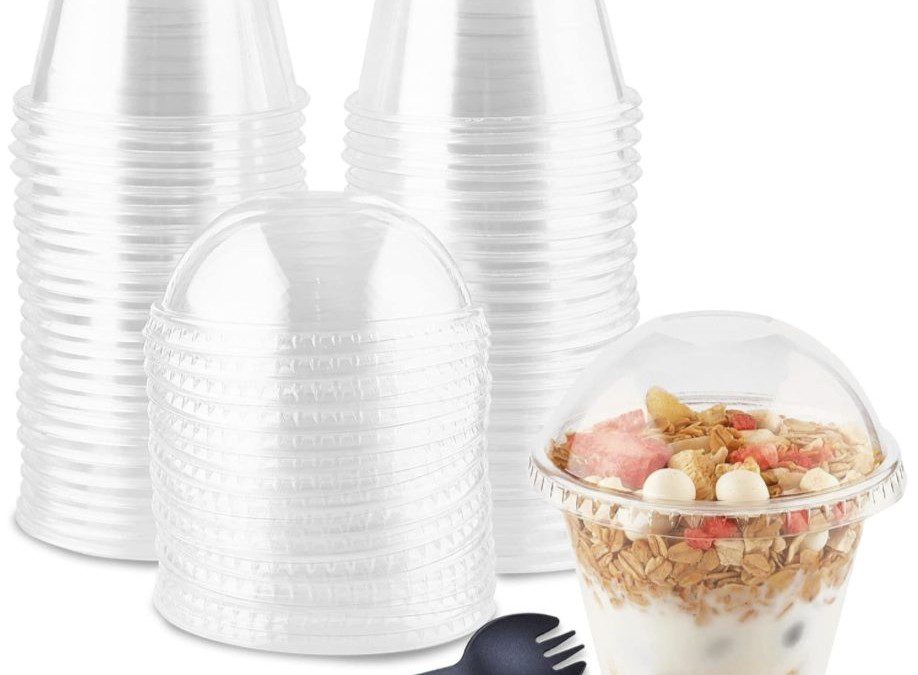 50 Pack Clear Plastic Parfait Cups 9 oz – Just $11.99 {Great for Fruit, Cereal, Snacks for School}