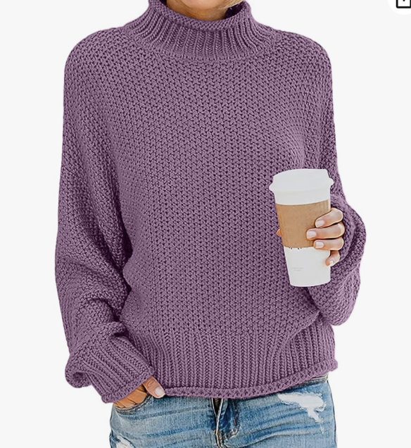 Turtleneck Batwing Sleeve Knitted Sweater – As low as $12.94 shipped!