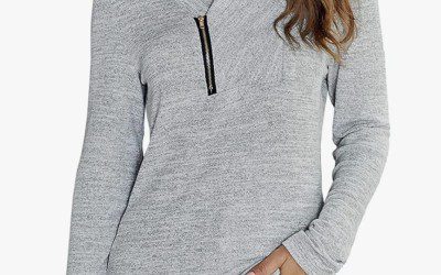 Long Sleeve Pullover Zipper Cowl Neck – Just $11.99 shipped!