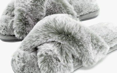 Fuzzy Cross Band Slippers – Just $8.99 shipped!