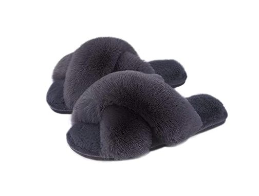 Fuzzy Cross Band Slippers – Just $8.99 shipped!