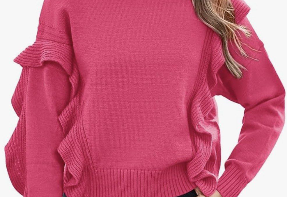 30% off Pullover Ruffle Crewneck Sweater – Just $16.09 shipped!