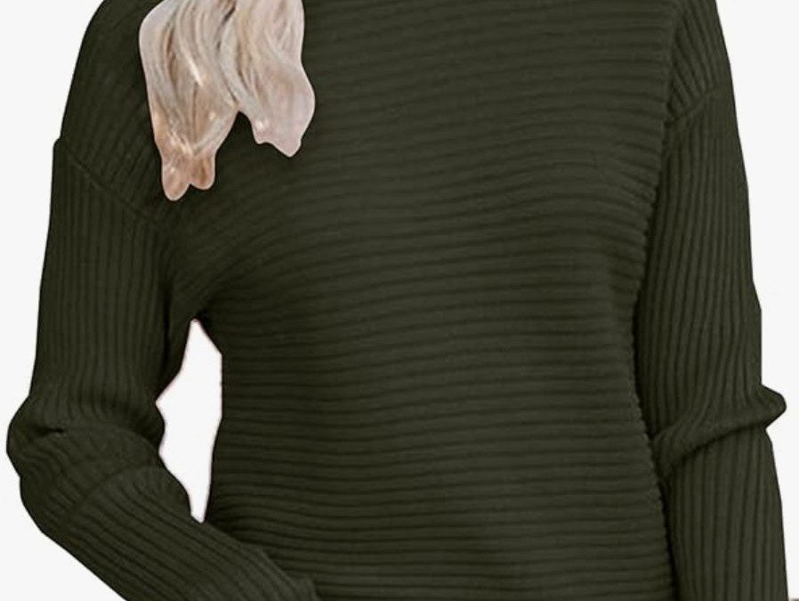 Halter Neck Off Shoulder Long Sleeve Sweater – As low as $17.99 shipped!