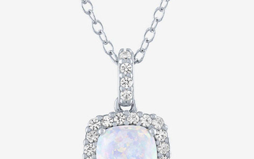White Opal Sterling Silver Pendant Necklace – Just $13.99 (Reg. $75) at JCPenny