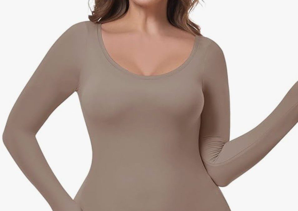 70% off Scoop Neck Long Sleeve Body Suit – Just $7.79 shipped!