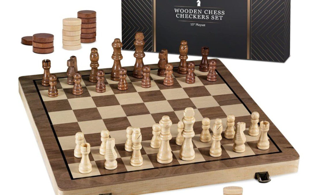 15” Wooden Chess and Checkers Set – $21.99 shipped! {Great Gift for the Family!}