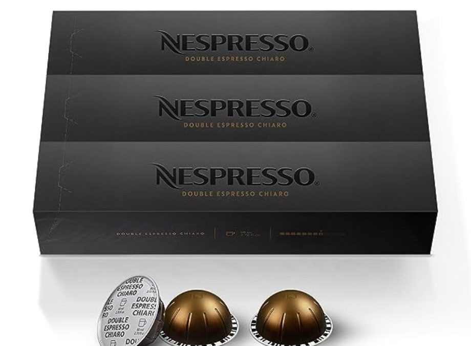15% off Nespress Capsules VertuoLine, Double Express Chiaro 10 ct – 3 pack – Just $29.40