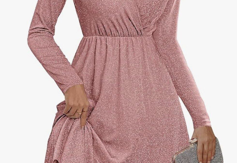 Reader Favorite!!  Glitter V-Neck Wrap Dress for low as $7.99 – Perfect for the Holidays