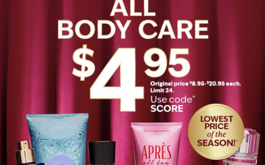 Bath & Body Works All Body Care just $4.95 (Reg $8.95 – $20.95)