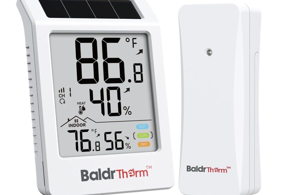 Digital Solar Thermometer and Hygrometer for $13.98
