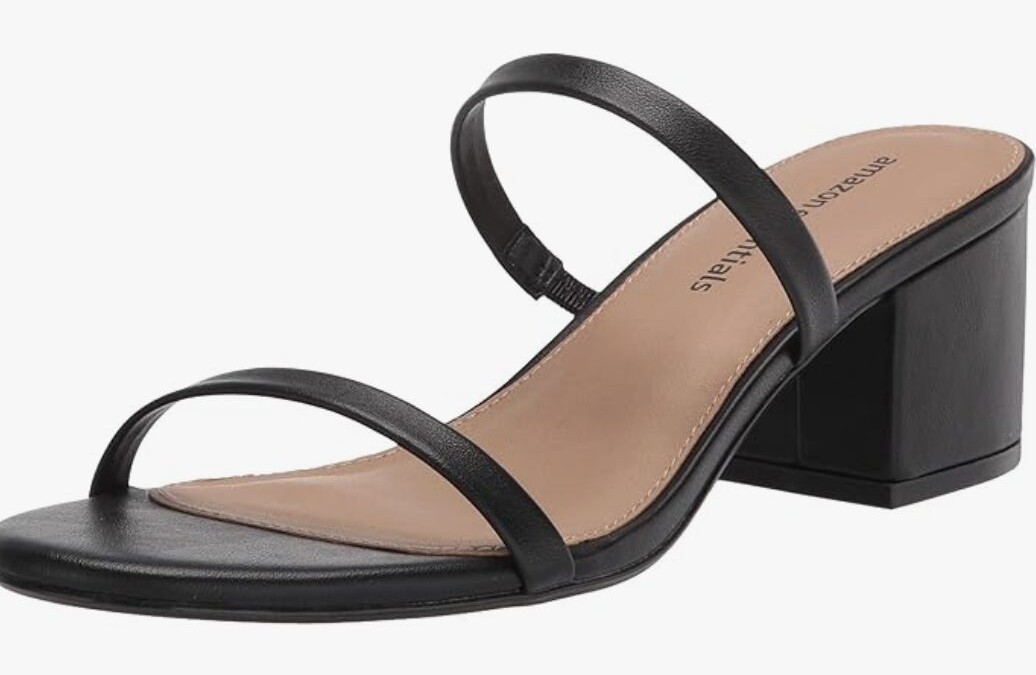 Thin Two-Strap Chunky Heeled Slides for just $16! (Reg $23)