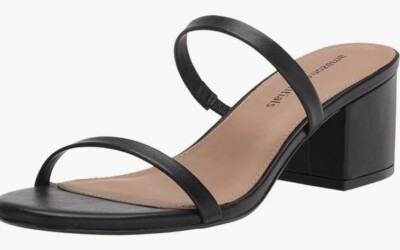 Thin Two-Strap Chunky Heeled Slides for just $16! (Reg $23)