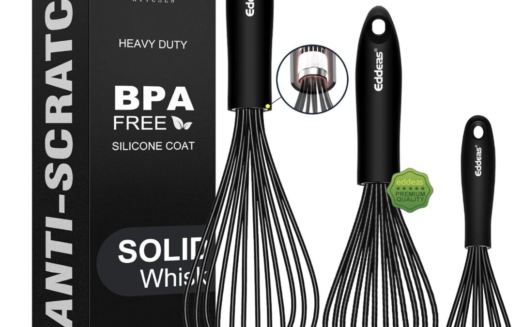 Set of 3 Heat-Resistant Silicone Whisks for just $10.49!