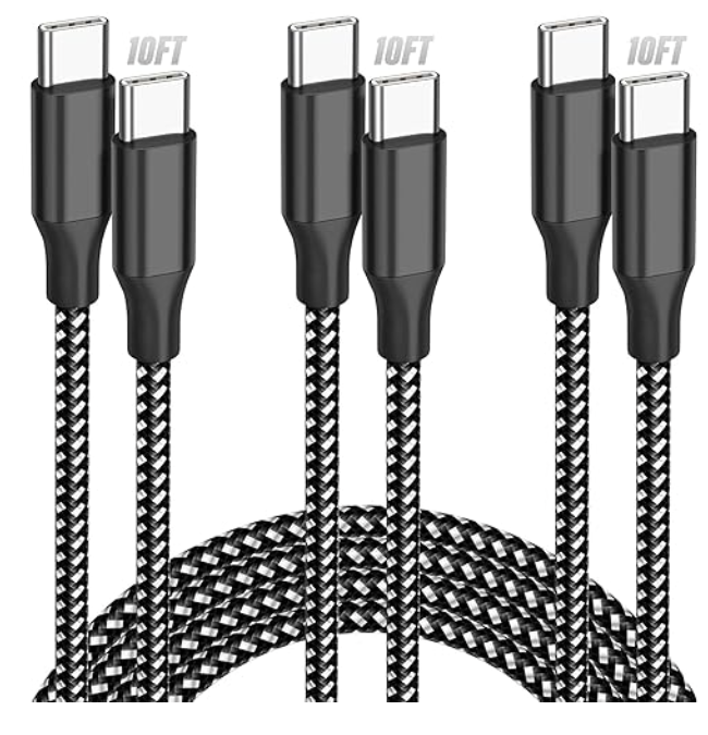 USB C 10 ft Fast Charge Cables – 3 Pack for just $3.99