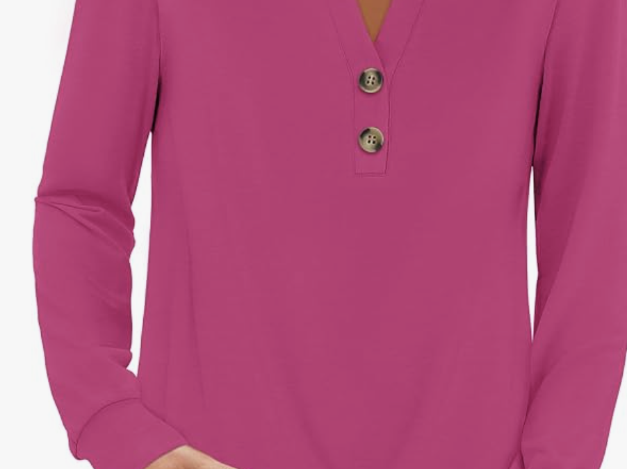 Long Sleeve Henley Top just $4.99 shipped (Reg $19.99)